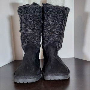 MukLuks Cozy Womens Comfort Boots Size 8w Pull on Winter Boots Knit Tops